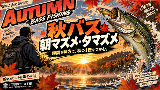 秋バスの朝マズメ・夕マズメ攻略｜釣れる時間・場所・おすすめルアーを解説するアイキャッチ画像